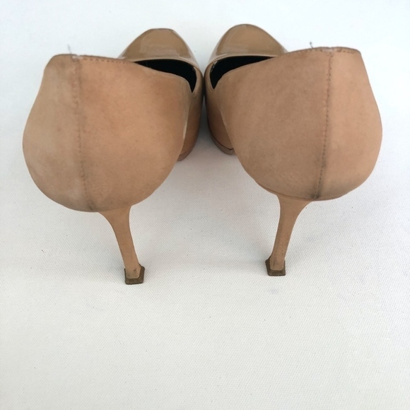 Yves Saint Laurent Tan Tribute Suede Patent Pumps - Picture 4 of 7